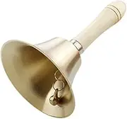 TUTOOLS Classroom Brass Hand Bell With Handle - Loud Service Call Bell for Teachers, Servants, Elderly - Handheld Shame Bell