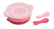 3pc Marcus & Marcus Toddler First Bowl/Cutlery Set Self Feeding Piglet Pink 12m+