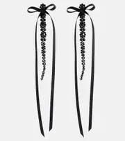 [Simone Rocha] Simone Rocha Bow-embellished crystal drop earrings One Size black