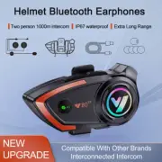 Motorcycle Helmet Bluetooth Headset Waterproof Intercom CVC Noise Reduction