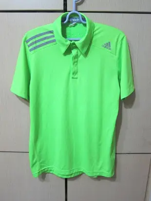 衣飾藍~adidas climachill 短袖排汗POLO衫 (S~螢光綠~) (220620)