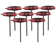 Wiha 33496 Soft Grip Dual Drive Ball End Hex T-Handle Metric Black Finish, 8pc