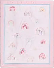 HMtideby Baby Toddler Blanket Quilt Cot Comforter Crib Baby Quilts for Boys and Girls Nursery Bed Throw Blanket 84x107cm-Pink Rainbow