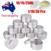 Aluminium Empty Cosmetic Pot Lip Balm Jar Tin Container Silver Box Containers #T
