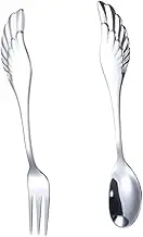 TIDTALEO Elegant Wings Fork Spoon Set Lightweight Stainless Steel for Home Restaurant