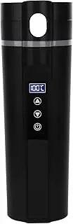 Electric Heated Travel Mug, 450ml Smart Temperature Control Low Noise Black Smart Heating Car Cup Smart Travel Coffee Mug for Travelling Camping Home School Office