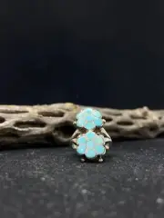 Native American Zuni inlay sleeping beauty turquoise Sterling ring size 5.5