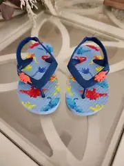 Wonder nation boys sandals blue dinosaurs print size 7/8