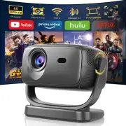 4K Smart Projector with 5G WiFi and Bluetooth 5.2, 600 ANSI Portable Projector