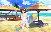 Anime to aru majutsu no index misaka mikoto beach water Playmat Gaming Mat Desk