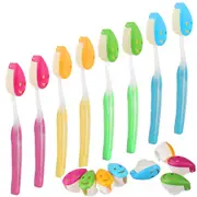 8 PCS Smile Face Toothbrush Cover Holder with Suction Cup