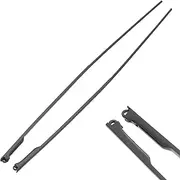 2pcs Pair Dark Grey 0.8mm Spring Hinge 2.8mm Width 13cm Metal Eyeglass Temple Wire Arms Glasses Frame Replacement Part - Inserts Reading Specs Spectacles End Tip Hook Arm Rims Ear Tip