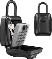Key Lock Box Extra Large, Push Button Combination Lock, Outdoor Wall Mounted Loc