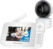 Video Baby Monitor with Camera, Cry Detection, Temp. Sensor, Night Vision, 4.3" Screen, 10 Lullabies, Baby Feeding Alert, Digital Zoom, Non-WiFi Baby Camera Monitor for Newborn Baby, Pets, Elderly