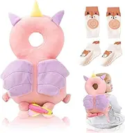Baby Head Protection, Pillow Infant Safety Pads, Fall Protection Baby Back Protector, Baby Head Guard Backpack Headrests for Infants 6-12 Months (Unicorn)