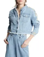 NWT Sass And Bide Lonely Hearts Neat Fit Denim Jacket In Size 36 RRP $450