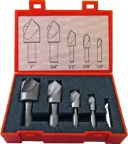 5 Pcs. Keo 1/4",3/8",1/2",3/4" & 1" x 90 Deg. 1 FLT HSS Countersinks Set