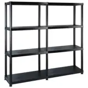 NNEVL Storage Shelf 4-Tier Black 122x30.5x130 cm Plastic