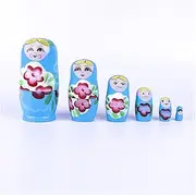 Matryoshka Doll，Wooden Nesting Dolls, Unpainted Russian Nesting Doll DIY Wooden Unpainted Matryoshka Dolls Crafts Russian Nesting Dolls Unfinished Wood Doll Bodies (Color : 5pcs) (Color : 6pcs)