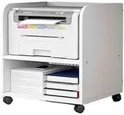 Printer Stand Shelf File Organizer Under Desk Printer Bracket Cashier Cabinet Double Bracket Printer Table(White)