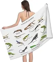 JBYJBX Different Types of Lizard Print Beach Towel Quick Dry Sandproof Microfiber Beach Bath Towel for Travel Pool Camping