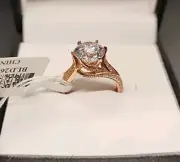 Bella Luce 5.53cwt Dillenium Cut CZ in 18K Rose Gold over 925 Ring Size 7 NIB