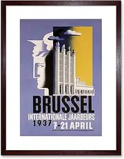 Brussels Annual International Fair Belgium Vintage Ad Framed Wall Art Print