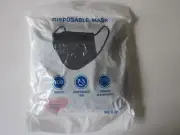Adults Face Mask 3 Layer Protection Ear Loop Black 100 Pcs