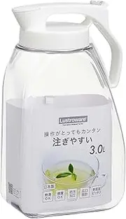 Iwasaki Kogyo K-1289 WH One Push Pitcher, Cold Water Bottle, Heat Resistant, Vertical and Horizontal Placement, 1.1 gal (3.0 L), White, Width 6.7 x Depth 4.0 x Height 11.7 inches (17 x 10.2 x 29.8