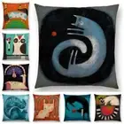 Abstract Fantasy Animals Painting Sofa Throw Pillow Case Dachshund Cushion Cover