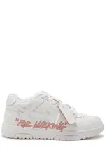 Off-white Out Of Office For Walking Panelled Leather Sneakers - White And Pink - 38 (IT38 / UK5), off White Trainers, Print - 38 (IT38 / UK5) 38 (IT38 / UK5)