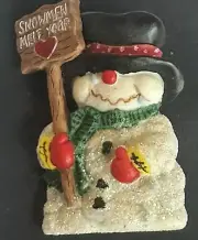 Snowmen Melt Your Heart Sign Snowman New Top Hat Sparkle Brooch Scarf Pin 3d