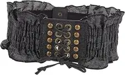 [GAROZATION] Girdle Macrame Elastic Waistband Lace Belt Postnatal Cor Bodysuit Bandage Macrame Waistband Elastic Bandage Waist Trainer Elastic Belt Macrame Denim Waistband