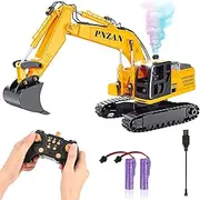 Weinsamkeit Remote Controlled Construction Vehicle, Control Excavator, Remote Controlled Dump Truck, Harvested Construction Vehicle for Children with Light Sound and Rechargeable, RC Toy Construction