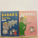 二手書📗英文繪本(兩冊合售)BABAR'S BATTLE等//LAURENT DE BRUNHOFF//動物