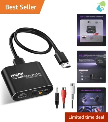 Versatile HDMI Audio Splitter 4K@60Hz - Supports Optical, SPDIF, and Stereo Jack