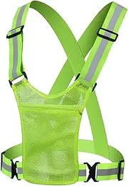 Lmyit Reflective Running Vest,Breathable Vest - High Visibility Reflective Running Gear, Lightweight Safety Vest with Phone Pocket for Transportation Work Running Cycling