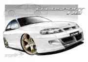 HSV Clubsport VX VX R8 CLUBSPORT HERON WHITE A3 FRAMED PRINT (V045B)