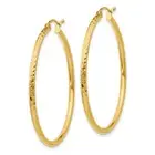Designs by Nathan | 14k Yellow Gold Diamond-cut Round Tube Hoop Earrings