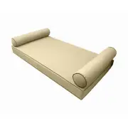 SLIPCOVER ONLY S5 Daybed Mattress Bolster Cover Contrast Pipe Trim Twin-XL AD103