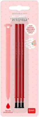 Legami - Erasable Gel Pen Refill Set of 3 - Height 13cm - Thermosensitive Ink