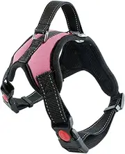 Dog Harness No-Pull Pet Harness Adjustable Outdoor Pet Vest Reflective Oxford Material Vest for Dogs Easy Control for Small Medium Large Dogs (Pink) (M)
