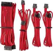 CORSAIR Premium Individually Sleeved PSU Cables Starter Kit â€“ Red, , for Corsair PSUs