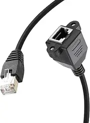 Cat-5 RJ45 Male to Female Ethernet LAN Network Extension Cable with Screw Panel Mount 30cm 60cm 100cm 150cm 2m 300cm 5m(5m)