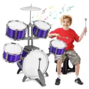 Kids Drum Set Jazz Drum Rock Kit Toys for 3 4 5 6 7 Year Old - 5 Piece Style A