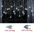 3.2M Christmas Light Led Snowflake Curtain Icicle Fairy String Lights Outdoor Ga