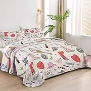 Allenjoy Twin Size Pop Music Queen Quilt Bedspreads Artist Bed Set Bedding Coverlet Fabric Washable with 1 Pillow Sham SC00009-007