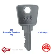Fire Brigade 003 Key, Essential Services, MFB, Emergency Services x 100 Keys