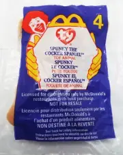 McDONALD'S TY TEENIE BEANIE BABY ORIGINAL SPUNKY THE COCKER SPANIEL RETIRED PE