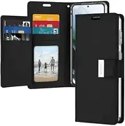 GOOSPERY Rich Wallet Case for iPhone 14 Pro, PU Leather Flip Cover with Extra Card Slots
